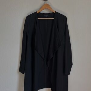 Black Lane Bryant Cascade Front Ponte Jacket w/ Pockets